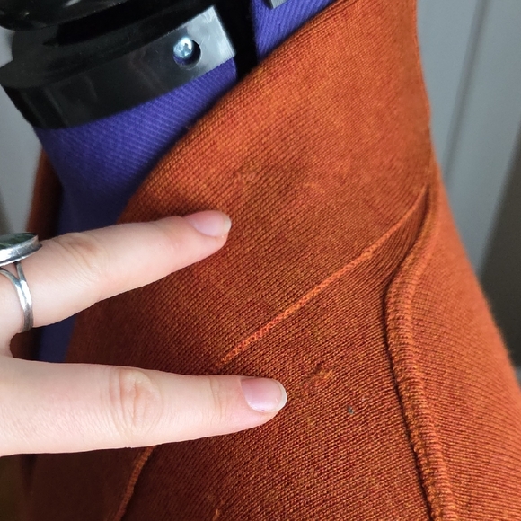 Women's Orange Open Front Sweater - Picture 5 of 11